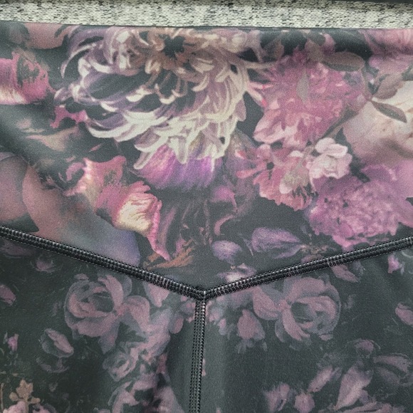 Lole‎ Women Floral Print Active Leggings Black Purple Size Small Yoga Athletic - Picture 3 of 9